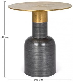 Masuta de cafea argintie/aurie din metal, ∅ 45 cm, Alopa Bizzotto