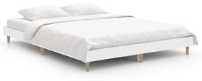 832077 vidaXL Cadru de pat, alb ,135x190 cm, lemn prelucrat