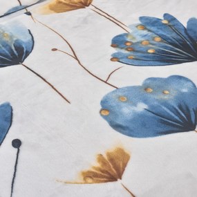 Lenjerie de pat albastru-închis din micropluș/cocolino pentru pat de o persoană 140x200 cm Marbella – My House