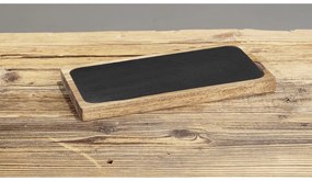 Platou de servire negru-natural din lemn 30x15 cm – Wenko