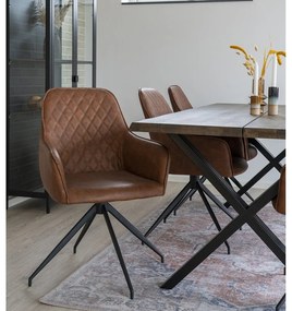 Scaun de sufragerie maro deschis tapițat Harbo – House Nordic