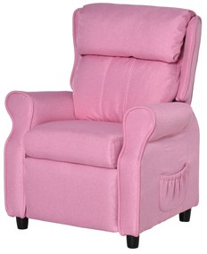 HOMCOM Kindersofa Kindercouch Kindersessel Sessel Liegesofa reglabil cu suport pentru picioare pentru copii între 3-5 ani băieți și fete Roz 58 x 53 x 70 cm | Aosom Romania