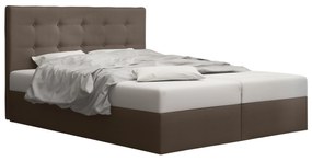 Pat matrimonial Boxspring 160 cm Duel 1 (maro) ( cu saltea și sp. depozitare). 1046429