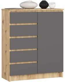 Comodă Kirmair (stejar artisan + grafit). 1117246