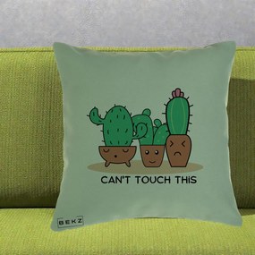 Perna Decorativa Cactus Funny Can't Touch This, 40x40 cm, Verde, Husa Detasabila, Perna Inclusa, BEKZ®
