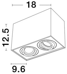 Corp aplicat cu 2 spoturi directionabile RENDE negru NVL-820603