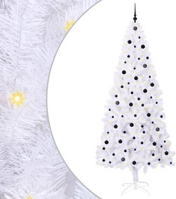 vidaXL Brad de Crăciun artificial cu 300 LED Alb 240 cm PVC și Oțel