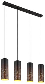 Lustra 4L design modern Crocky negru, auriu