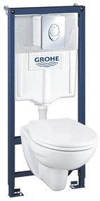 Set rezervor WC Grohe Solido Perfect 4 in 1 si clapeta crom Skate Air plus vas WC cu capac softclose