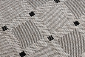 Covor sisal Floorlux 20079 Pătrat argintiu si negru - SECUNDAR-COTATI PRODUSUL