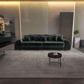 Canapea extensibilă dumonde cu 2 lăzi de depozitare si sezut confortabil din spuma high-density, Verona Euphoria Green 310x100 cm