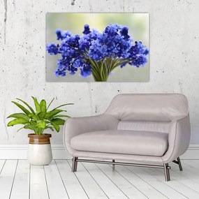 Tablou buchet cu flori albastre (90x60 cm)