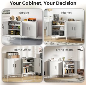 HOMCOM Dulap de Birou din Oțel cu 2 Rafturi Reglabile cu Sistem de Încuiere și 2 Chei, 80x40x100 cm, Alb | Aosom Romania