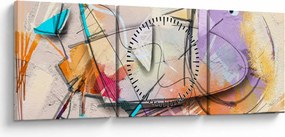 Tablou - Abstract, pasăre (cu ceas) (90x30 cm)