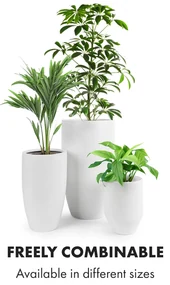 Almere ghiveci Polystone ideal pentru plante, lucrat manual, conic