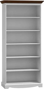 Etajeră lemn masiv nuc Linea Alb-, 90 × 45 × 190 cm