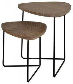 Set 2 masute de cafea, din lemn de pin, L49 cm, Fratelli