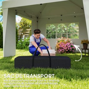 Outsunny Pavilion de grădină pliabil 3 x 3 x 2,75 m anti-UV 30 + cu ferestre + pereți laterali + geantă de transport crem | Aosom Romania