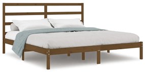 3104956 vidaXL Cadru de pat, maro miere, 200x200 cm, lemn masiv de pin