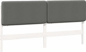 vidaXL Tăblie tapițată Alb și gri deschis 180 cm Lemn de pin masiv