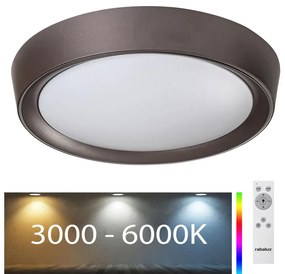 Plafonieră LED RGB dimabilă Rabalux LED/24W/230V neagră + telecomandă 3000-6000K
