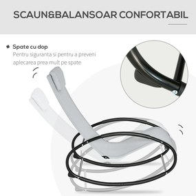 Outsunny Sezlong Ergonomic Zero-Gravity, Design Modern cu Pernă, Material Tesatura Confortabil, Gri | Aosom Romania