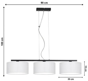 Lustră pe cablu ASTRA 3xE27/60W/230V alb