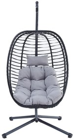 Autronic Fotoliu suspendat, metal, polyrattan,gri, A Z-V1289 GREY