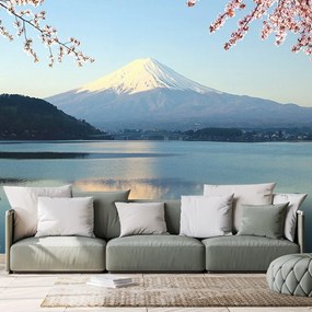 Fototapet autoadeziv vedere din lac la Fuji