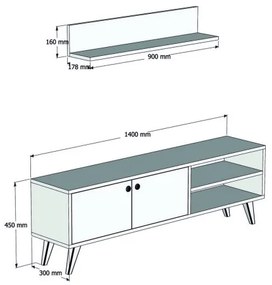 Comoda TV Erho - Walnut, Antracit