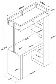 Masă de bar Jana Walnut and Black