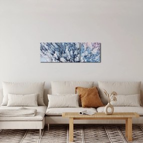 Tablou cu copaci înzăpeziți (cu ceas) (90x30 cm)