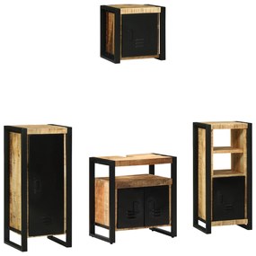 vidaXL Set de mobilier pentru baie 4 pcs Maro Lemn de mango solid