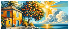 Tablou - Casă cu portocale I. (120x50 cm)