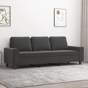 Canapea cu 3 locuri, gri inchis, 180 cm, tesatura microfibra Morke gra, 214 x 77 x 80 cm