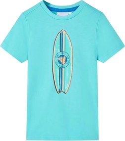 vidaXL Tricou pentru copii cu mâneci scurte, turcoaz, 116