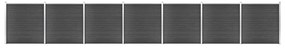 vidaXL Set de panouri de gard, negru, 1218x186 cm, WPC
