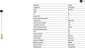 Pendul LED stil minimalist NINA auriu