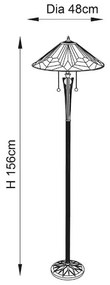 Endon 63934 - Lampadar Tiffany ASTORIA, 2xE27/60W/230V, diametru 48 cm