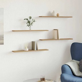 vidaXL Rafturi de perete, 4 buc., stejar artizanal, 60x20x1,5 cm, lemn