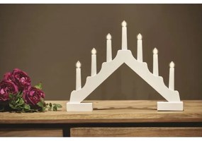 Sfeșnic LED de Crăciun 7xLED/2xAA alb