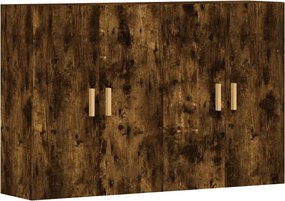 vidaXL Dulapuri de perete, 2 buc., stejar afumat, lemn prelucrat