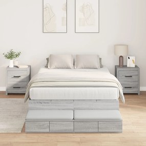 vidaXL cadru de pat cu depozitare gri Sonoma 120x190 cm