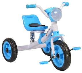 Tricicleta cu pedale NOVOKIDS™ Felix Trike ,Cu melodii si lumini, Max 20 kg, Suspensie spate, Roti din cauciuc EVA, Cadru metalic, Albastru