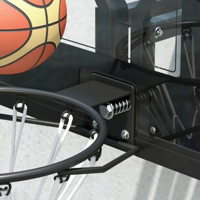 SPORTNOW Panou de baschet mural panou basket cu placă incasabilă cerc din oțel și plasă anti-rupere 110L x 75H cm negru | Aosom Romania