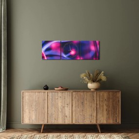 Tablou abstract mov (cu ceas) (90x30 cm)