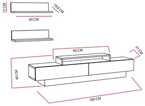 Mobilier living Luccas (Alb) . 1102296