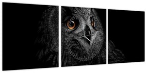 Tablou - Bufniță, ilustrație (cu ceas) (90x30 cm)