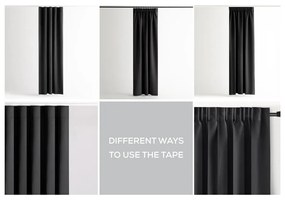 Draperie neagră termoizolantă/dimout (semi-opacă) 140x245 cm Kierra – Restilo