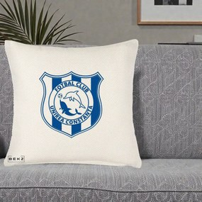 Perna Personalizata FC Unirea Constanta Fotbal, 40x40 cm, Crem Reliefat, Husa Detasabila, Perna Inclusa, BEKZ®